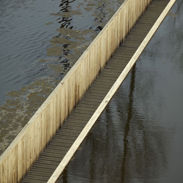 The minimalist design of the Moses Bridge ensures it has little visual impact on the landscape.