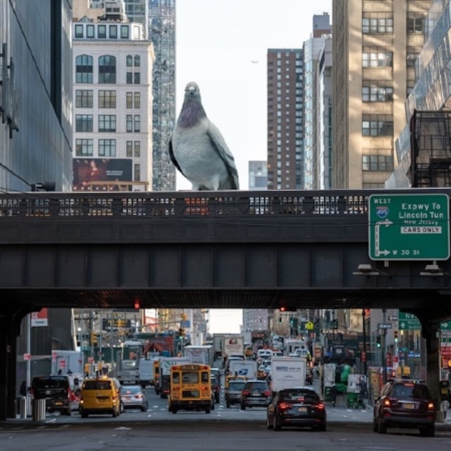 Hyperrealistic Sculpture Watches Over New York