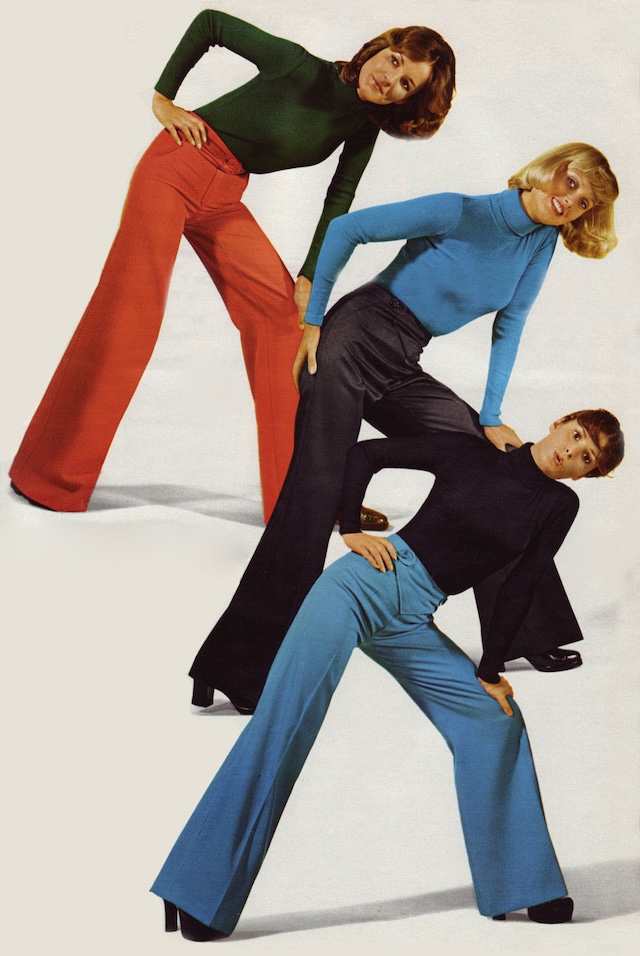 Practicality and Fashion: Platforms with Bell-Bottoms