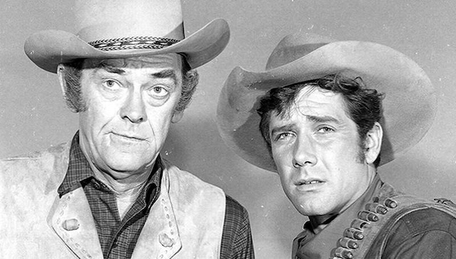 John McIntire and Robert Fuller, two of the lead actors in "Wagon Train," who kept audiences captivated with their adventures in the American West.