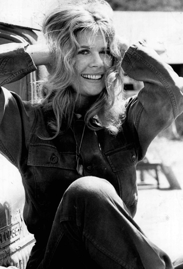 A stunning black-and-white photo of Loretta Swit, embodying the strength and charm she brought to the role of Hot Lips Houlihan on M*A*S*H