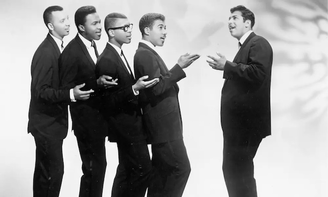 The Five Satins in a classic promotional photo, showcasing the group that brought the world the unforgettable doo-wop hit "In The Still Of The Night."