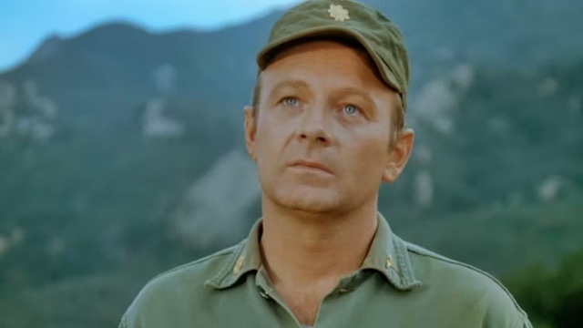 Larry Linville in one of his final episodes as Major Frank Burns, as he exits the show after the fifth season, marking a turning point in the series' transformation