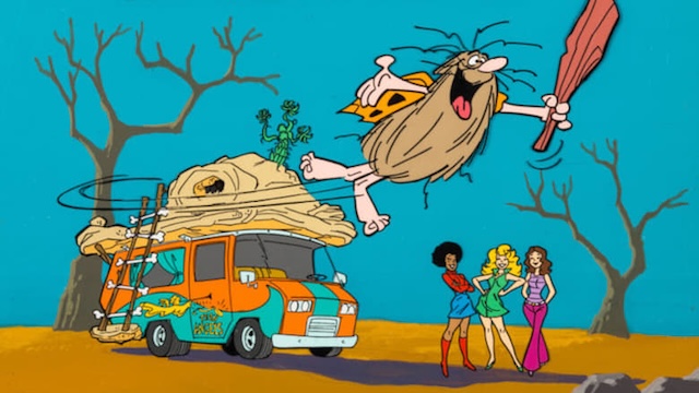 Captain Caveman alongside the Teen Angels, ready for another fun-filled mystery