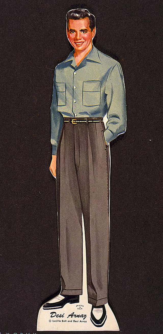 A vintage Desi Arnaz paper doll, reflecting the immense popularity of the "I Love Lucy" stars.