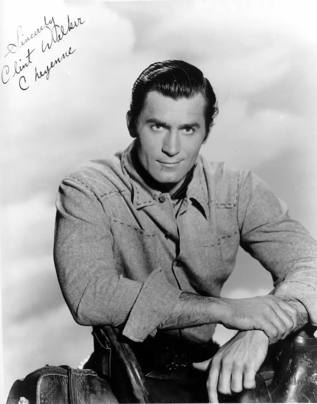 A signed promotional image of Clint Walker as Cheyenne Bodie, the character that catapulted him to fame in the TV series Cheyenne.