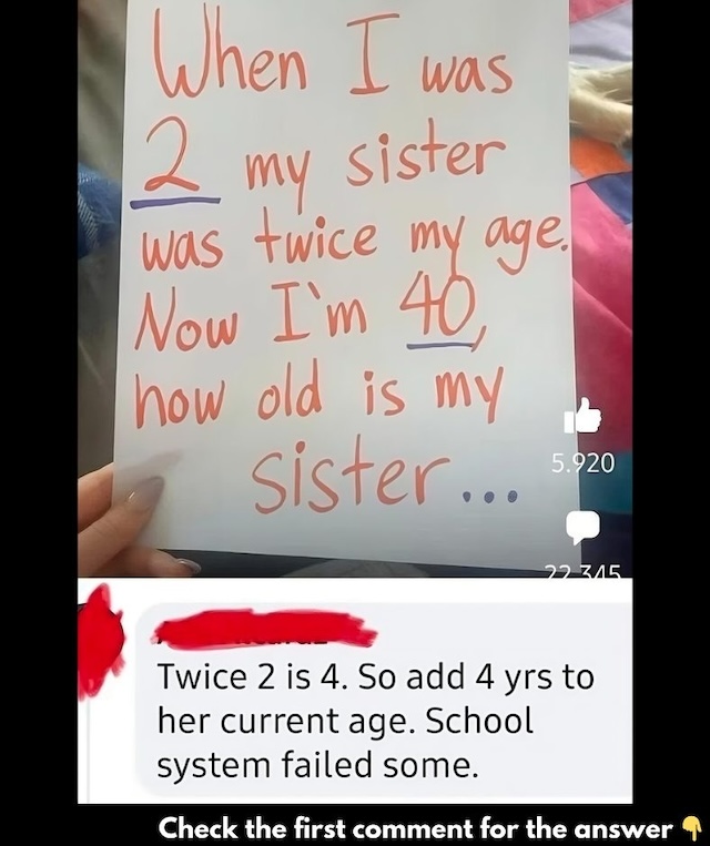 A tricky age riddle—can you figure out how old the sister is now?