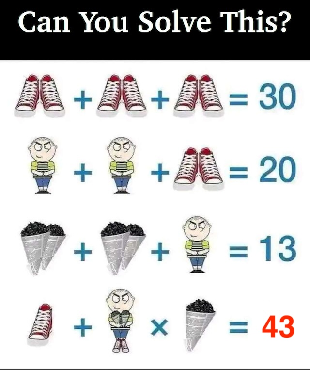 The answer to this mind-bending puzzle is 43! Did you get it right?