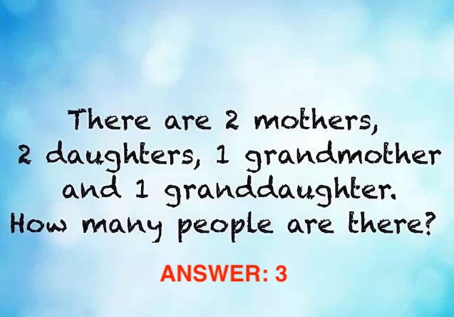 The answer revealed: There are actually only three people in the family!