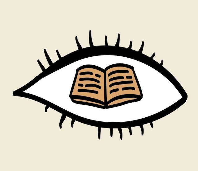 An eye with an open book in the middle, signifying a thoughtful and conscientious individual who values knowledge and fairness