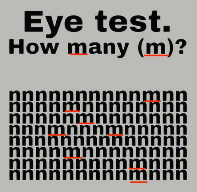 Solution revealed: There are 10 hidden 'M's, including the two in the question.