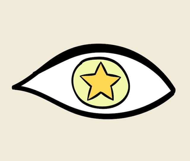 An eye with a star, possibly pointing to ambition, creativity, or a desire for recognition and self-fulfillment.