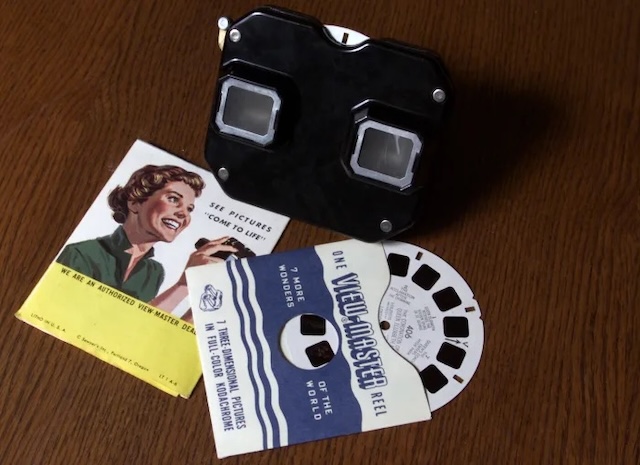 A vintage view master and reels that were once used to bring distant worlds to life in glorious 3D images