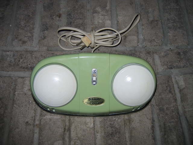 An unusual green version of the famous foot massager, adding a bit of color to relaxation routines.