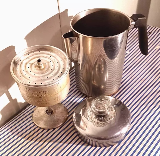 The sleek design and efficient build made this percolator a staple in many homes, long before electric coffee makers became the norm