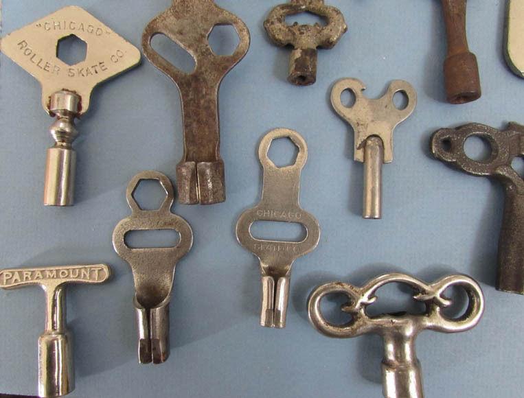 A collection of vintage roller skate keys - once the key to childhood freedom and fun!