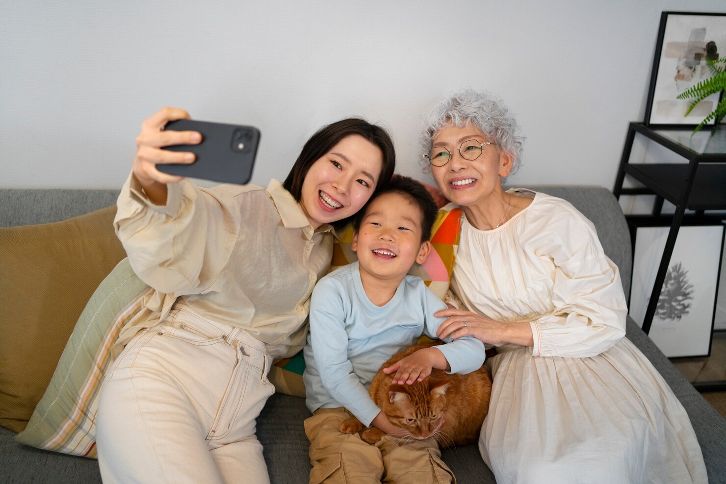 Moments with grandma and mom are always the happiest. The loving connection between three generations captured in one frame.