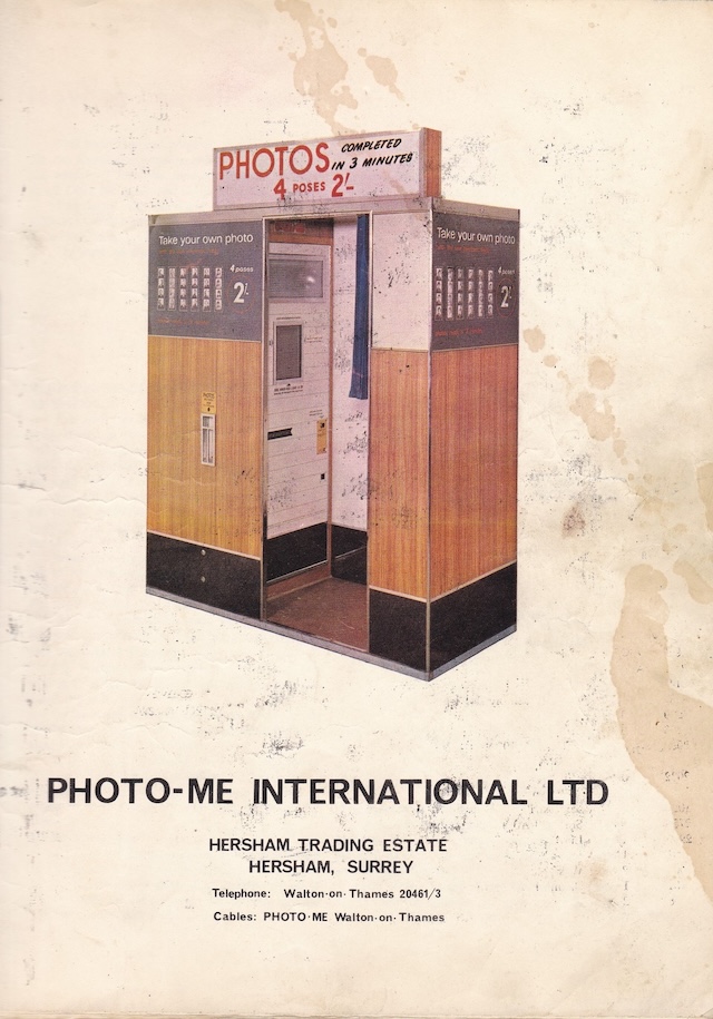 An ad for a classic photobooth, offering "4 poses in 3 minutes" for just 2 pence