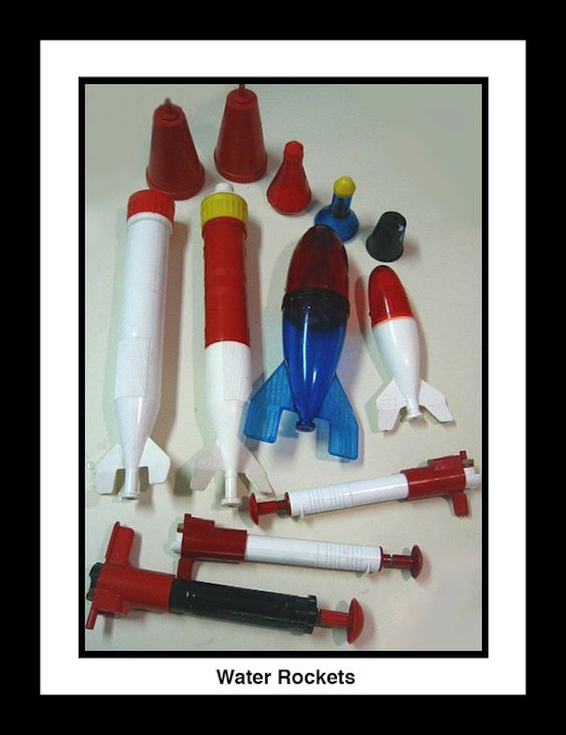 A collection of water rockets—each one a ticket to backyard adventure, with friends cheering on every successful launch