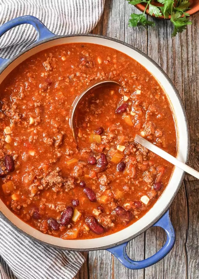 This homemade chili, brimming with rich spices and tender meat, is the ultimate comfort dish for any season