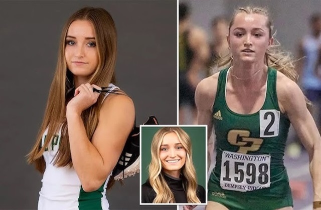 A snapshot of Shelby Daniele, former track star at Cal Poly, showcasing her passion and accomplishments both on and off the track