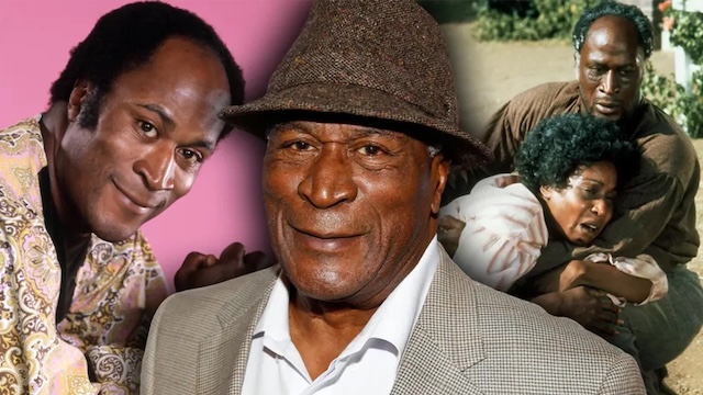 A collage of John Amos capturing his career highlights - from "Good Times" to "Roots" and beyond. His impact on television remains timeless