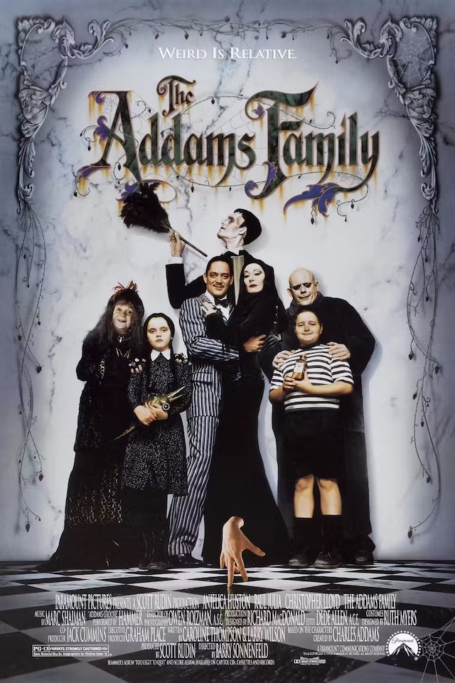 The timeless promotional poster for the 1991 film that solidified the Addams as a beloved quirky family