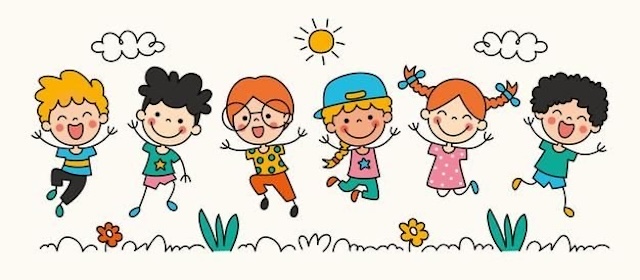 Cartoon depiction of happy children playing freely, reflecting the importance of finding safety practices that respect children’s sense of freedom and comfort