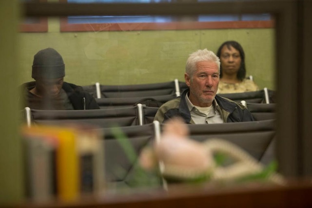 Richard Gere sits in a shelter, capturing the harsh experience of those struggling with homelessness for "Time Out of Mind.