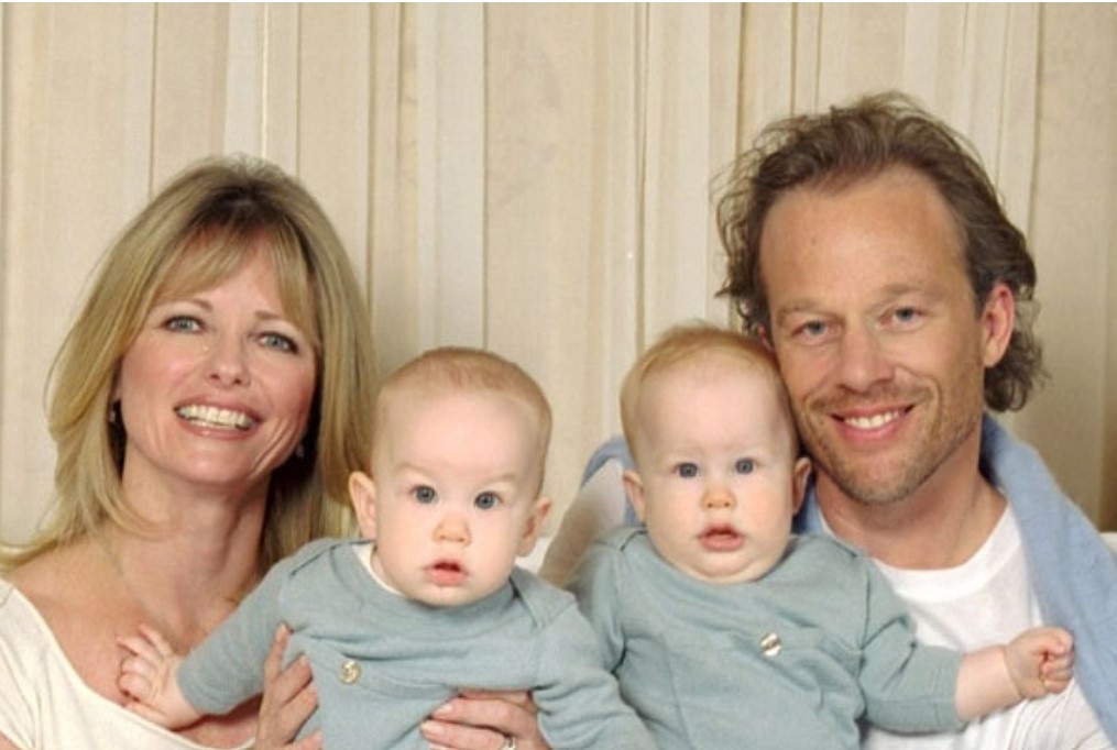 Cheryl Tiegs and Family - A heartwarming family moment with Cheryl Tiegs, her fourth husband, Rod Stryker, and their twin boys, Theo and Jaden, showcasing her role as a proud mother.