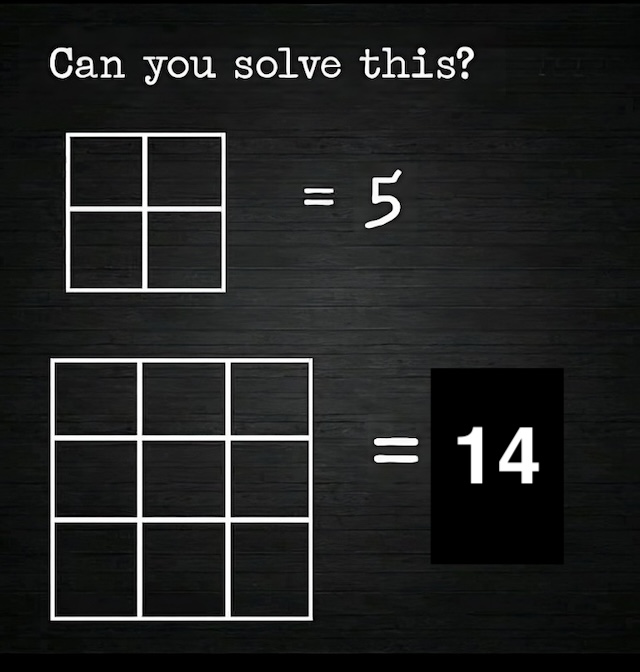 The solution is here: 14! Did you get it right? Test your logical skills!