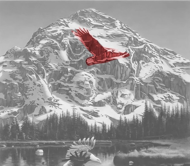 Here's the answer: The majestic eagle was cleverly camouflaged in the snow. Did you spot it?