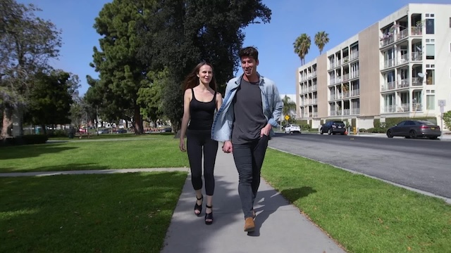 A perfect example of walking etiquette—he’s on the outside, just like a gentleman!