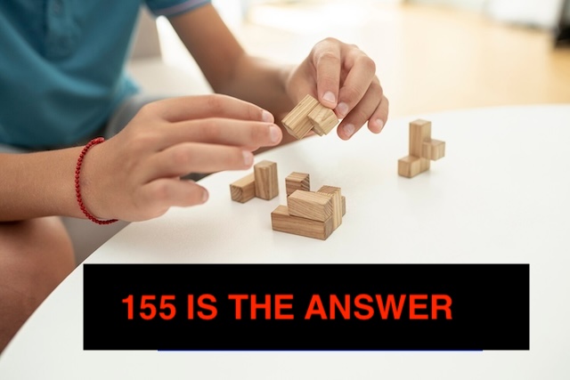 The answer is 155! Each of the 31 hands has 5 fingers, making this puzzle one for the sharp-eyed solvers