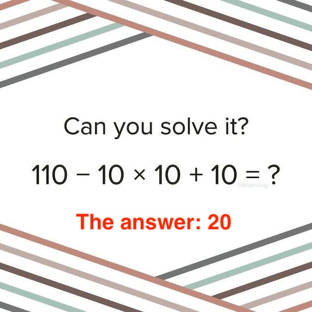 Did you solve it? The answer is 20!