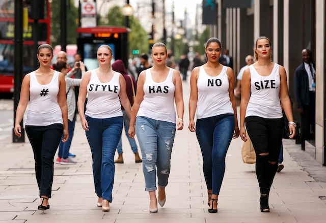 A powerful back view that highlights unity in diversity, with each woman celebrating her unique shape. How does this redefine your view of beauty?