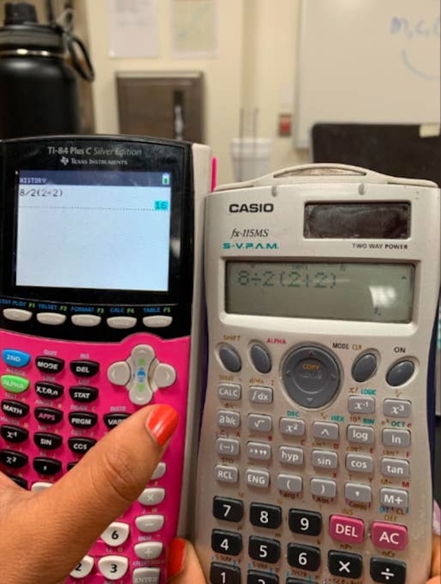 The debate continues—why do two calculators give different answers for the same equation?