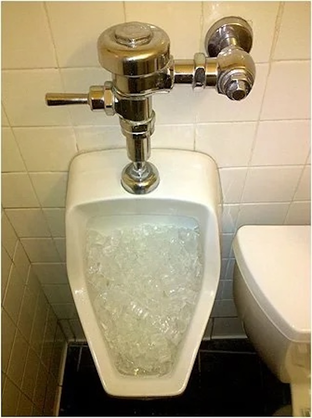 Ice-filled urinals are a clever, low-cost solution for keeping public restrooms smelling clean and well-maintained