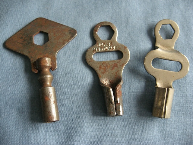 Three classic skate keys, each with a unique design. Do you remember these?