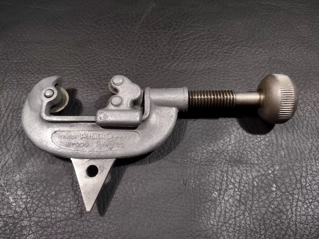 A classic vintage pipe cutter, once a staple in every handyman's toolkit. Do you remember using one of these?