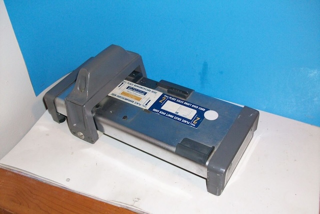 Back when speed and precision were essential, this card imprinter was a must-have for every business, ensuring accurate and fast transactions without electronics