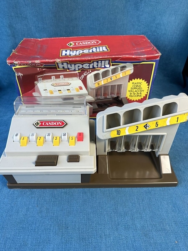 The 'Hypertill' model by Casdon, designed to handle various coin denominations for an even more engaging pretend store experience