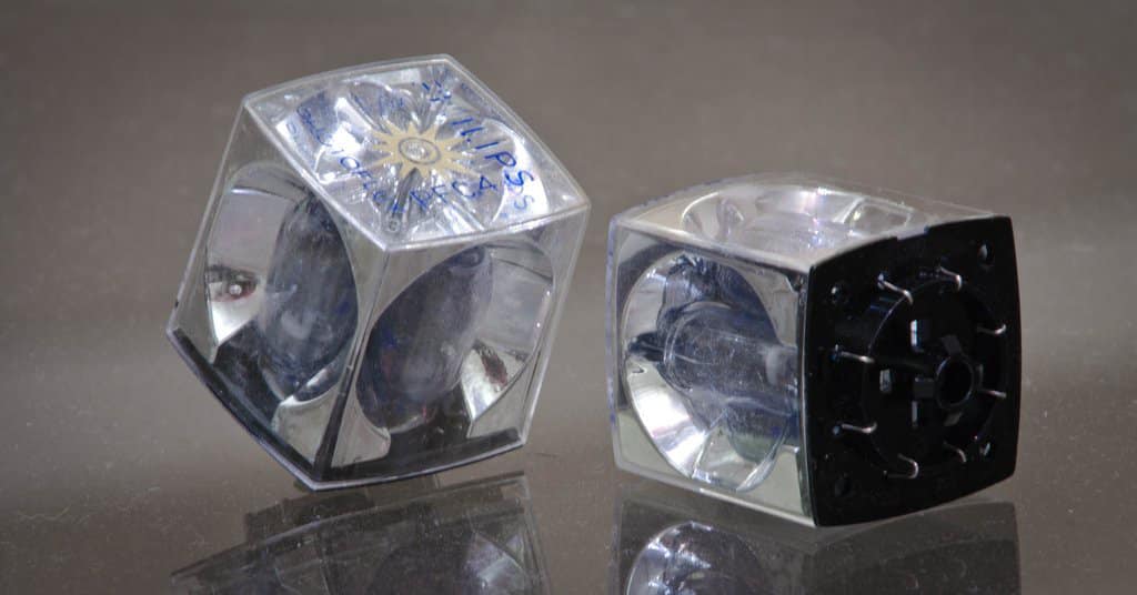 A close-up of Vintage Magicubes showcasing the internal mechanism of these flash cubes that brought photography to life in the late 1960s