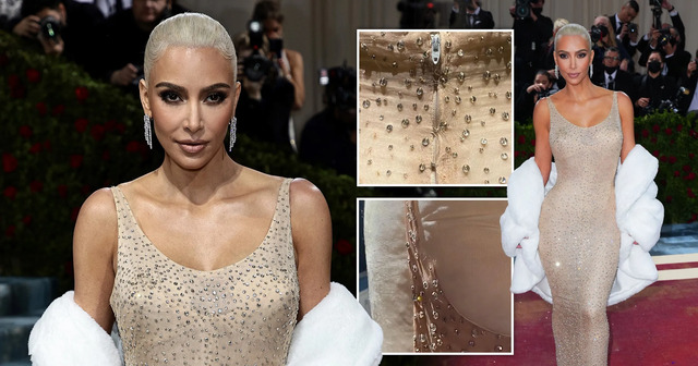 Critics pointed out that the delicate fabric showed signs of fraying and that some beads were reportedly missing after Kim’s Met Gala appearance