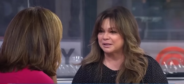 Valerie Bertinelli during an interview, sharing her insights with sincerity and grace