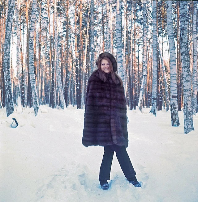 Claudia Cardinale on the set of "In the Year of God," 196