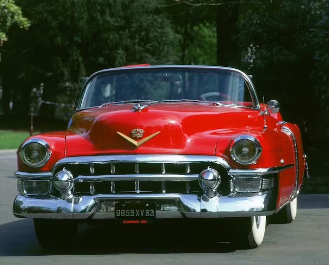 A striking 1953 Cadillac Eldorado Convertible, one of the luxurious vehicles associated with Marilyn Monroe's glamorous life