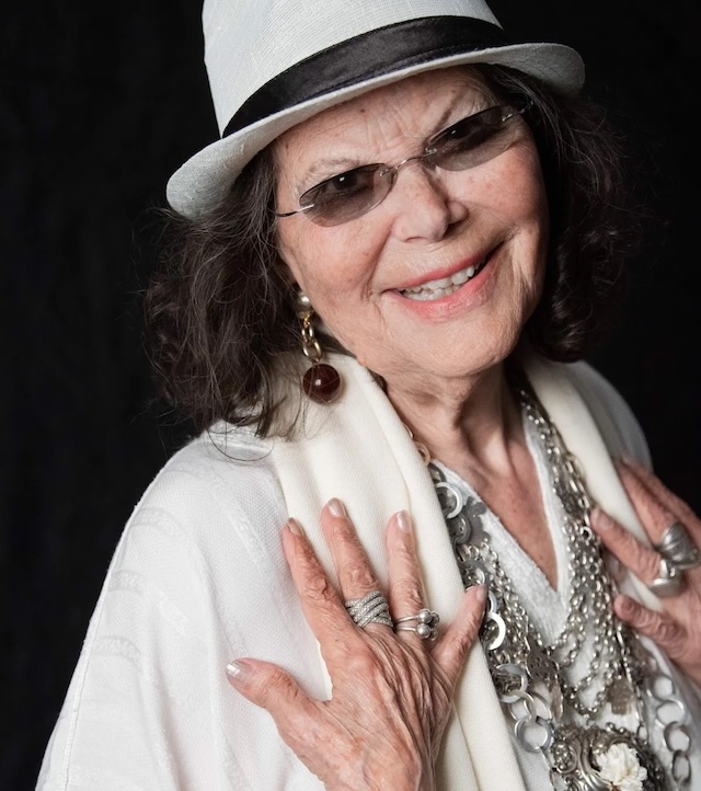 Claudia Cardinale during a photo session in the Tunisian capital Tunis on on May 27, 2022, in Tunis, Tunisia