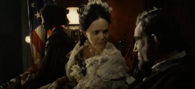 Sally Field as Mary Todd Lincoln in Lincoln (2012), delivering a powerful performance that earned her critical acclaim