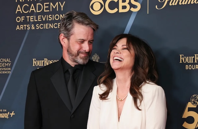 A joyful moment shared between Valerie Bertinelli and Mike Goodnough on the red carpet, capturing their happiness